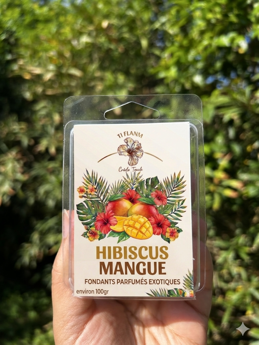 Fondant Parfumé Artisanal "Hibiscus Mangue" – par Ti Flanm